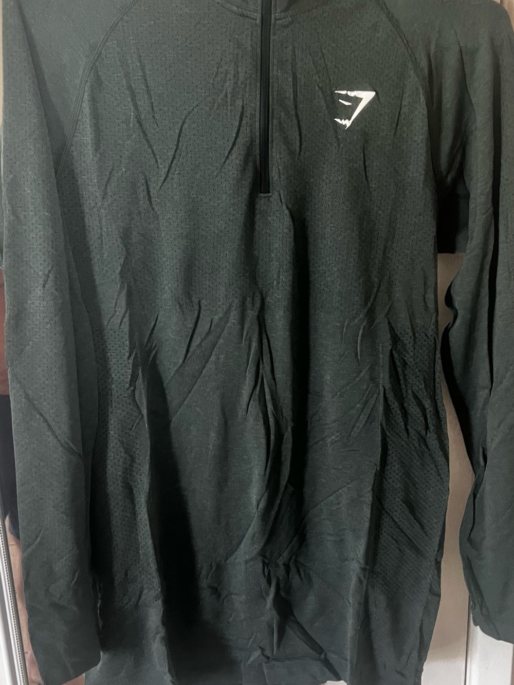 Gymshark Dark Green/Black Zip Pullover